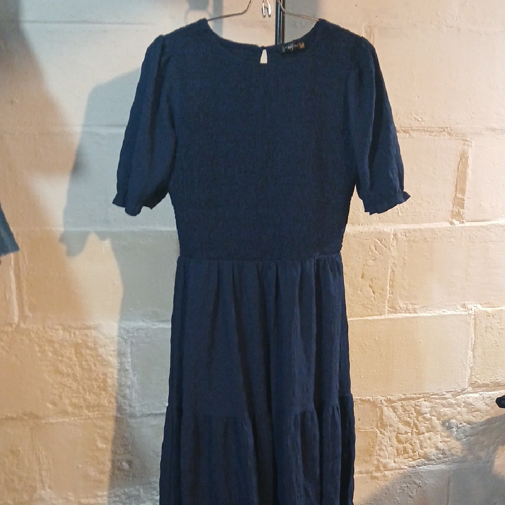 Chic Navy Long Sleeve Dress